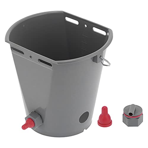 Rhawuy 8L Livestock Feeder Bucket | Food - Grade Plastic Milk Feeding Container for Calves/Lambs | 2 Nipples & Check Valves, Easy - Carry Handle (for Sheep) von Rhawuy