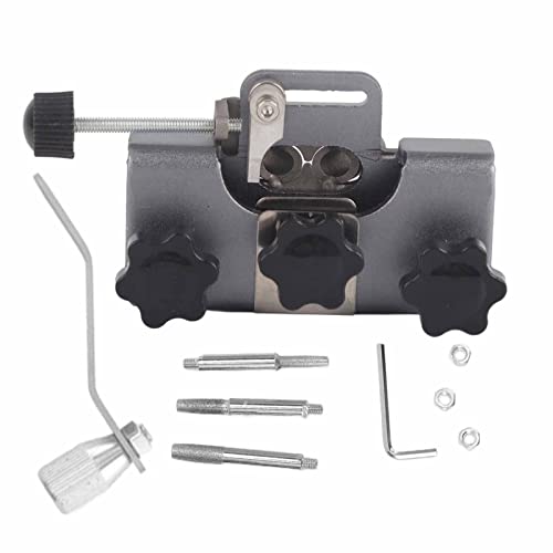 Rhawuy Kettensägenschärfer | Handkurbelschärfungsschreiber für elektrische Sägen/Outdoor -Werkzeuge | Tragbare und leichte Aluminiumlegierung, 3 Schleifköpfe enthalten (Grey) von Rhawuy