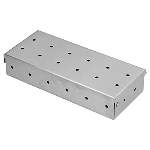 Rhawuy Stainless Steel Smoker Box for Grill | Vent Design for Even Smoke & Fire Control | BBQ Wood Chip Box for Charcoal/Gas Grills | Sturdy & Long - Lasting von Rhawuy
