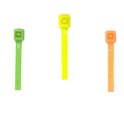 Kabelbinder Set Farbig Neon 100 x 2,5 mm 300 Stück Gelb Orange Grün von RheVeTec RheFLEX