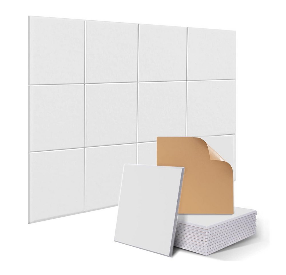 Rhein Beleuchtung Akustikplatte 12 Stück Selbstklebend Akustikplatten (30x30x0,9 cm), (akustikpaneele selbstklebendm, akustik paneele, schallabsorber), Schallschutz mit hoher Dichte für Wand Decken Holz & Tür von Rhein Beleuchtung