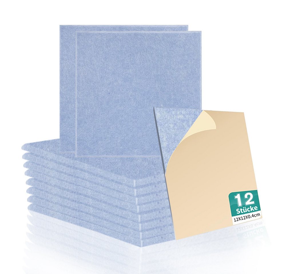 Rhein Beleuchtung Akustikplatte 12 Stück Selbstklebend Akustikplatten (30x30x0,9 cm), (akustikpaneele selbstklebendm, akustik paneele, schallabsorber), Schallschutz mit hoher Dichte für Wand Decken Holz & Tür von Rhein Beleuchtung