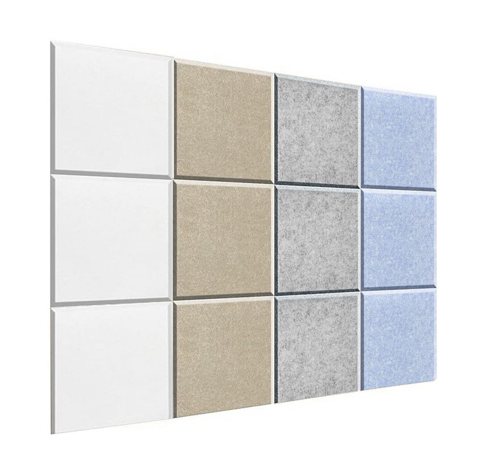 Rhein Beleuchtung Akustikplatte 12 Stück Selbstklebend Akustikplatten (30x30x0,9 cm), (akustikpaneele selbstklebendm, akustik paneele, schallabsorber), Schallschutz mit hoher Dichte für Wand Decken Holz & Tür von Rhein Beleuchtung