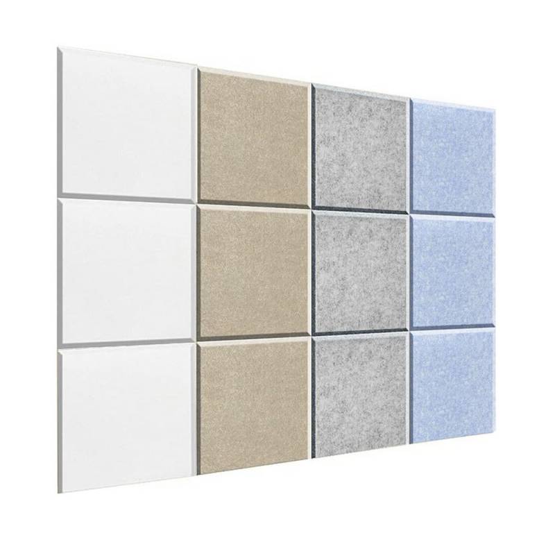 Rhein Beleuchtung Akustikplatte 12 Stück Selbstklebend Akustikplatten (30x30x0,9 cm), (akustikpaneele selbstklebendm, akustik paneele, schallabsorber), Schallschutz mit hoher Dichte für Wand Decken Holz & Tür von Rhein Beleuchtung