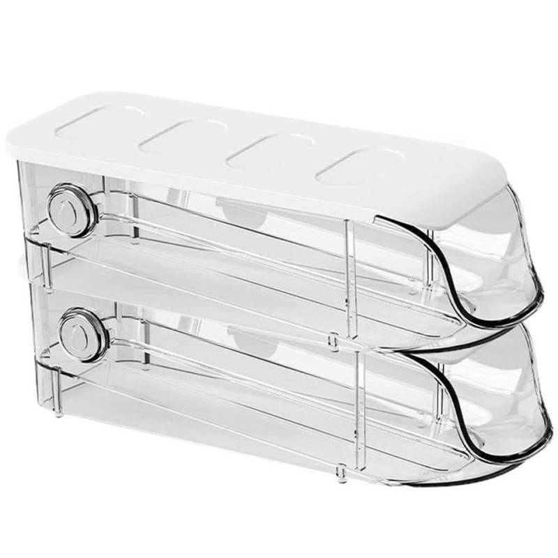 Rhein Beleuchtung Eierkorb Stapelbare, durchsichtige Eier-Aufbewahrungsbox mit Deckel (2 Stück), (eier aufbewahrung kühlschrank, eierbehälter, eierhalter), Schräges Design für einfachen Zugang und Platzersparnis von Rhein Beleuchtung