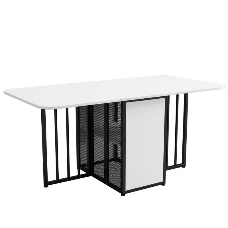 Rhein Beleuchtung Klapptisch Multifunktionaler ausziehbarer Esstisch, klappbarer Esstisch (Kann als Esstisch, Schreibtisch oder Klapptisch verwendet werden), Esstisch/Sideboard umwandelbar, mit Schubladen von Rhein Beleuchtung