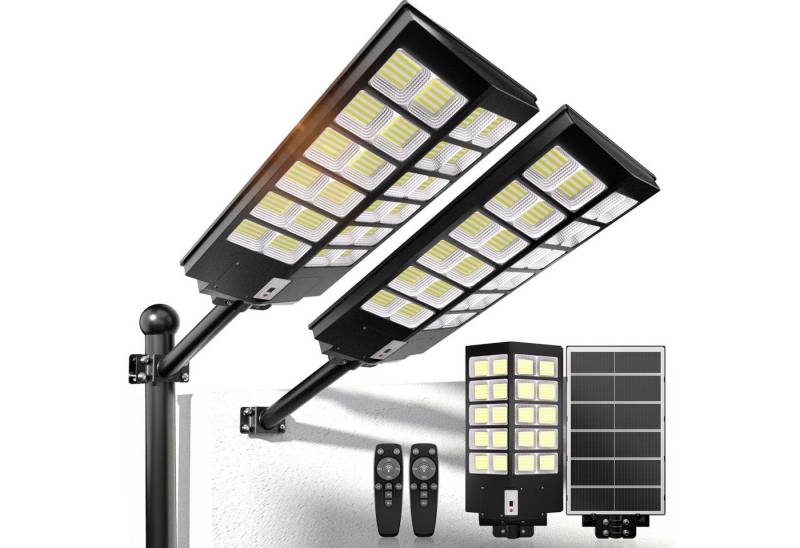 Rhein Beleuchtung LED Solarleuchte 3000W Solarlampen für Außen – Außenlampe mit Bewegungsmelder Spotlight, Solarlampen für außen mit Timer, LED fest integriert, 7000K kaltweiß, 120000 lm – LED Strahler mit Bewegungsmelder Außen IP67, extrem hell von Rhein Beleuchtung