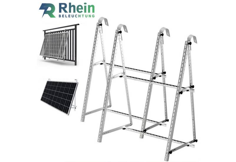 Rhein Beleuchtung Solarmodul 118 cm Solarpanel Halterung – Aluminium Balkonkraftwerk Halterung, (Für Balkon, Wohnmobil & Flachdach – platzsparende Solarpanel Halterung), Verstellbarer Winkel 0–90°, robust & wetterfest – passend für PV Modul von Rhein Beleuchtung