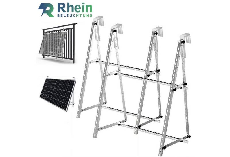 Rhein Beleuchtung Solarmodul 118 cm Solarpanel Halterung – Aluminium Balkonkraftwerk Halterung, (Für Balkon, Wohnmobil & Flachdach – platzsparende Solarpanel Halterung), Verstellbarer Winkel 0–90°, robust & wetterfest – passend für PV Modul von Rhein Beleuchtung