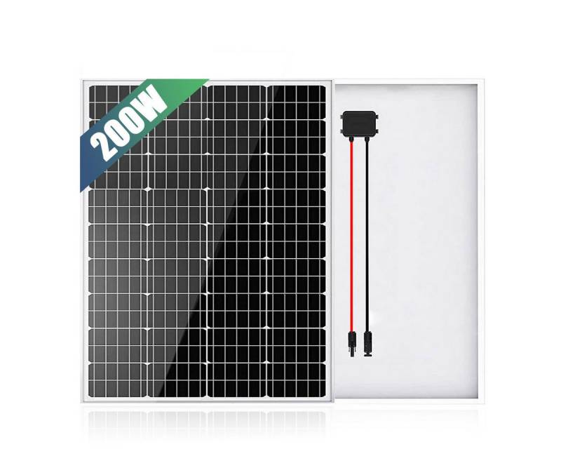 Rhein Beleuchtung Solarmodul 200W Solarmodul Solarpanel Mono Photovoltaik Solarzelle 12V, (Für Garten, Wohnmobil, Boot & Off-Grid-Systeme geeignet), Halbzellen-Technologie, hohe Effizienz, robust & wetterfest von Rhein Beleuchtung