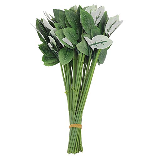 Rheross 50 Stück künstliche Blumenstiele für DIY-Blumenstrauß, Blatt, Venen, Hochzeit von Rheross