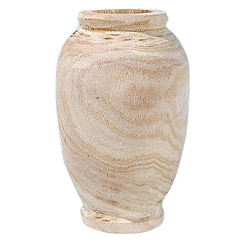 Rheross Holzvase Dekoration Wohnzimmer Tisch Massivholz Ware Blumen Ornament von Rheross