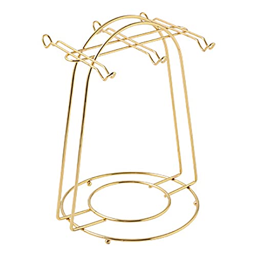 Rheross Nordische WohnküChe Tischplatte Kaffee Becher Halter 6 Tassen StäNder Gold Metall Tassen Halter Gestell Abfluss Organisator Gestell von Rheross
