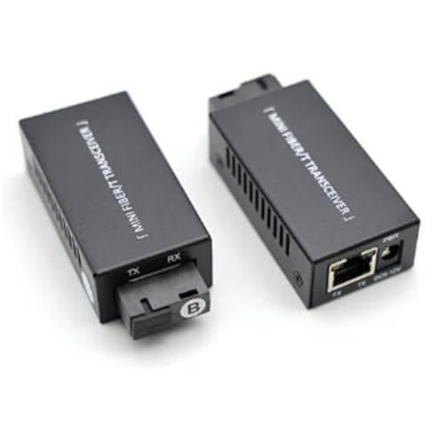 Rhghfujhgy 1 Paar Gigabit 100/1000M A/B SC Ethernet Fiber Switch Media Converter RJ45 Optik Transceiver Schwarz Kunststoff+Metall von Rhghfujhgy