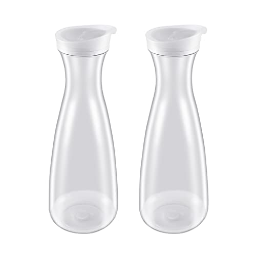 Rhghfujhgy 2 StüCke 1.6L Kunststoff Wasser Karaffen mit WeißEn Flip Tab Deckeln - Lebensmittelechte und Recycelbare Bruchsichere KrüGe - Saftglas Rhghfujhgy 2 StüCke 1.6L Kunststoff Wasser Karaffen mit WeißEn Flip Tab Deckeln - Lebensmittelechte und Recycelbare Bruchsichere KrüGe - Saftglas von Rhghfujhgy