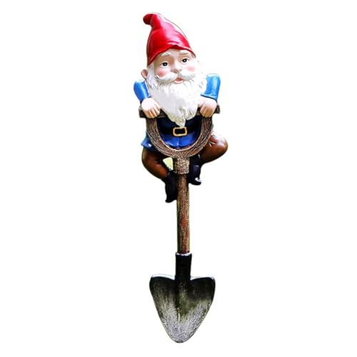Rhghfujhgy Gartenzwerge Als Dekoration für Den, Lustige Outdoor-Statue Als Geschenk, Frecher Knome, der auf Einer Schaufel Steht, Heimskulpturen von Rhghfujhgy