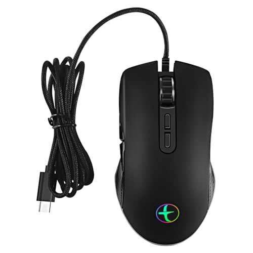 Rhghfujhgy USB C Maus Typ C Ergonomische Kabelgebundene Maus RGB Gaming Maus Optische Maus von Rhghfujhgy