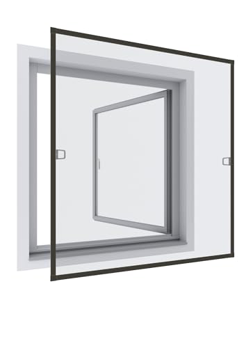 Rhino Screen Insektenschutz Fenster Spannrahmen Fliegengitter für Fenster Fenstergitter Fliegenschutz, aus Aluminium, anthrazit, 100 x 120 cm, 04310 von Rhino Screen