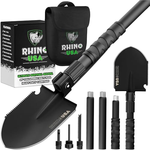 Rhino USA Klappspaten mit Hacke für die Survival Ausrüstung – Klappschaufel aus Karbonstahl für die Outdoor Ausrüstung, Campingausrüstung, als Gartenschaufel, Strandschaufel und Schneeschaufel Rhino USA Klappspaten mit Hacke für die Survival Ausrüstung – Klappschaufel aus Karbonstahl für die Outdoor Ausrüstung, Campingausrüstung, als Gartenschaufel, Strandschaufel und Schneeschaufel von Rhino USA