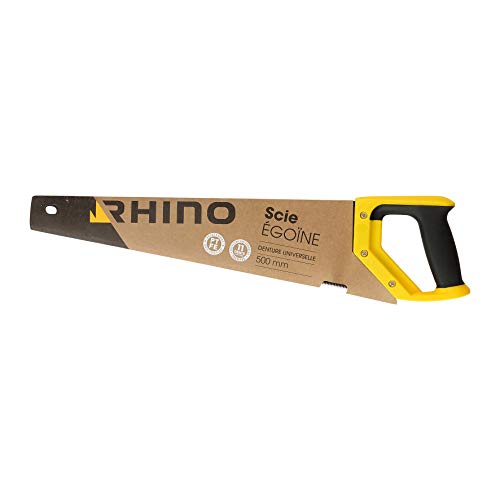 Rhino - Handsäge zum Schneiden von Holz, PTFE-Beschichtung, knitterfrei, universal, gehärtet, 11 Zähne/Zoll, Länge 500 mm von Rhino