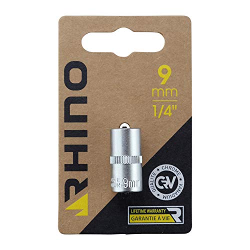 RHINO 9022 Sechskant-Stecknuss, kurz, 9 mm, NC, 9 mm von Rhino