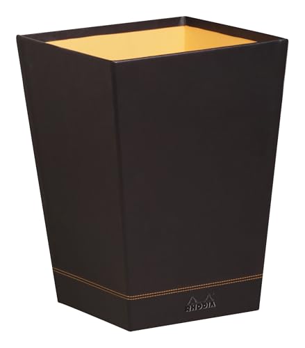 Rhodia 118826C Papierkorb (aus italienischem Kunstleder, 27 x 27 x 32 cm, ideal für Ihr Büro) schwarz von Rhodia