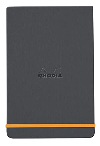 Rhodia 194343C - Notizbuch Webnotepad 9x14 cm, 96 Blatt abtrennbar liniert 90 g, 1 Stück, Titanium von Rhodia