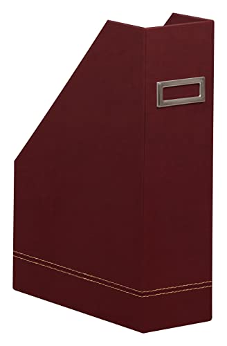 Rhodia 194542C - Stehsammler 10x25x31 cm, elegant aus Kunstleder, ideal für Zeitungen und Unterlagen, 1 Stück, Weinrot von Rhodia