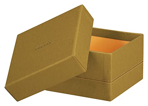 Rhodia 194553C - Set mit 5 Boxen, small, viereckig 16x16 cm, viereckig 20x20 cm, medium und large, elegant aus Kunstleder, ideal für Ihre Organisation, 1 Set, Gold von Rhodia