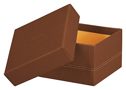 Rhodia 194554C - Set mit 5 Boxen, small, viereckig 16x16 cm, viereckig 20x20 cm, medium und large, elegant aus Kunstleder, ideal für Ihre Organisation, 1 Set, Kupfer von Rhodia
