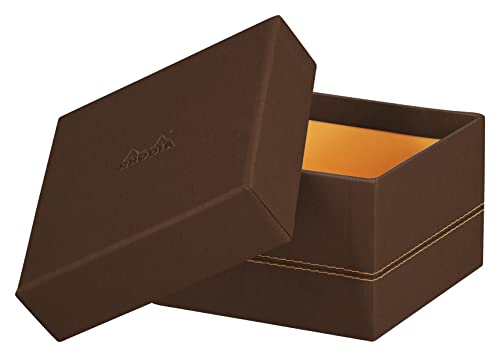 Rhodia 194555C - Set mit 5 Boxen, small, viereckig 16x16 cm, viereckig 20x20 cm, medium und large, elegant aus Kunstleder, ideal für Ihre Organisation, 1 Set, Bronze von Rhodia