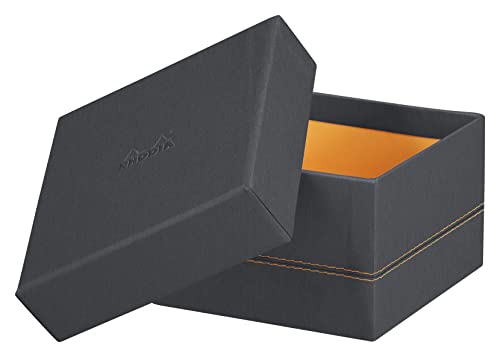 Rhodia 194556C - Set mit 5 Boxen, small, viereckig 16x16 cm, viereckig 20x20 cm, medium und large, elegant aus Kunstleder, ideal für Ihre Organisation, 1 Set, Titanium von Rhodia