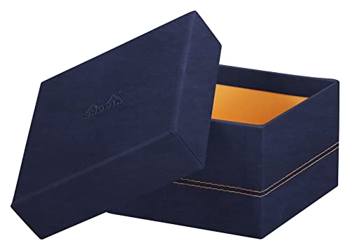 Rhodia 194557C - Set mit 5 Boxen, small, viereckig 16x16 cm, viereckig 20x20 cm, medium und large, elegant aus Kunstleder, ideal für Ihre Organisation, 1 Set, Nachtblau von Rhodia