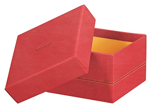 Rhodia 194559C - Set mit 5 Boxen, small, viereckig 16x16 cm, viereckig 20x20 cm, medium und large, elegant aus Kunstleder, ideal für Ihre Organisation, 1 Set, Korallenrot von Rhodia