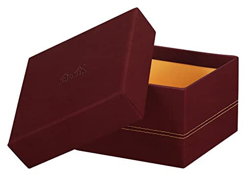Rhodia 194560C - Set mit 5 Boxen, small, viereckig 16x16 cm, viereckig 20x20 cm, medium und large, elegant aus Kunstleder, ideal für Ihre Organisation, 1 Set, Weinrot von Rhodia