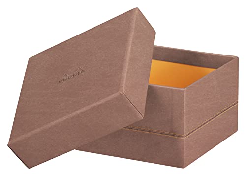 Rhodia 194562C - Set mit 5 Boxen, small, viereckig 16x16 cm, viereckig 20x20 cm, medium und large, elegant aus Kunstleder, ideal für Ihre Organisation, 1 Set, Rosenholz von Rhodia