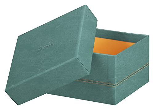 Rhodia 194565C - Set mit 5 Boxen, small, viereckig 16x16 cm, viereckig 20x20 cm, medium und large, elegant aus Kunstleder, ideal für Ihre Organisation, 1 Set, Celadon von Rhodia