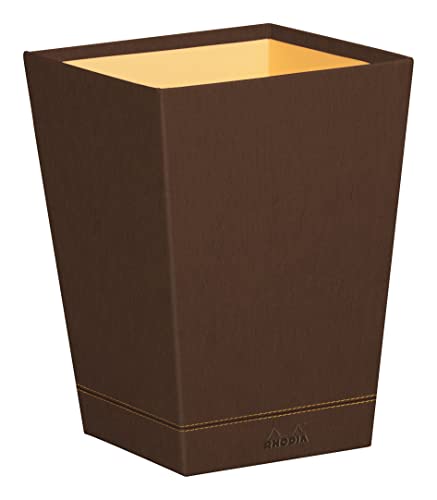 Rhodia 194617C - Papierkorb 27x27x32cm, aus Kunstleder, elegant und praktisch, 1 Stück, Bronze von Rhodia