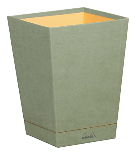 Rhodia 194624C - Papierkorb 27x27x32cm, aus Kunstleder, elegant und praktisch, 1 Stück, Seladon von Rhodia