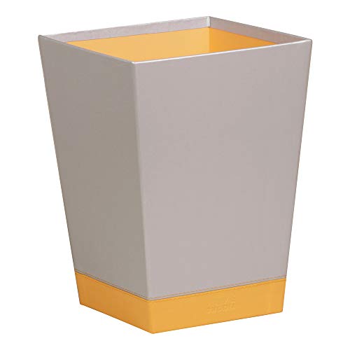 Rhodia 318821C Papierkorb (24 x 24 x 32 cm, Kunstleder, elegant und praktisch, ideal für Ihr Büro) 1 Stück, silber von Rhodia