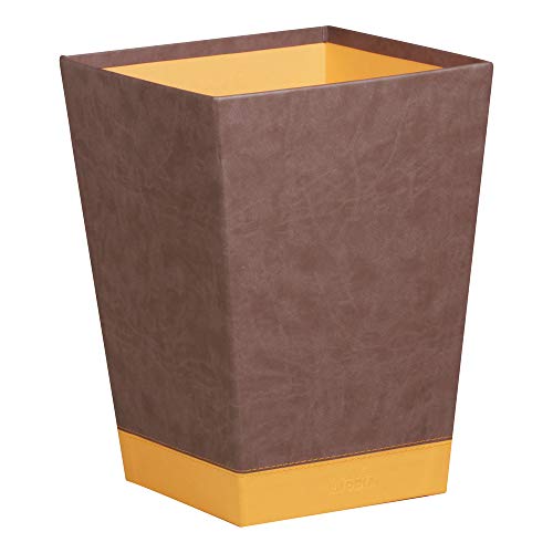 Rhodia 318823C Papierkorb (24 x 24 x 32 cm, Kunstleder, elegant und praktisch, ideal für Ihr Büro) 1 Stück, schokoladenbraun von Rhodia