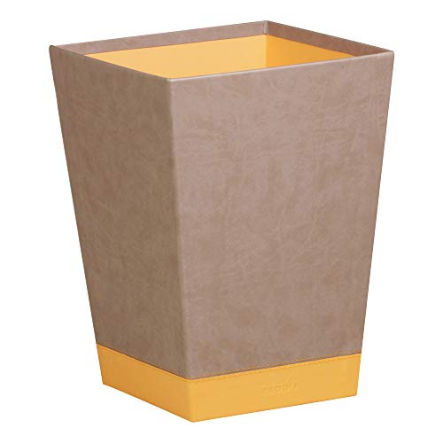 Rhodia 318824C Papierkorb (24 x 24 x 32 cm, Kunstleder, elegant und praktisch, ideal für Ihr Büro) 1 Stück, maulwurfsgrau von Rhodia