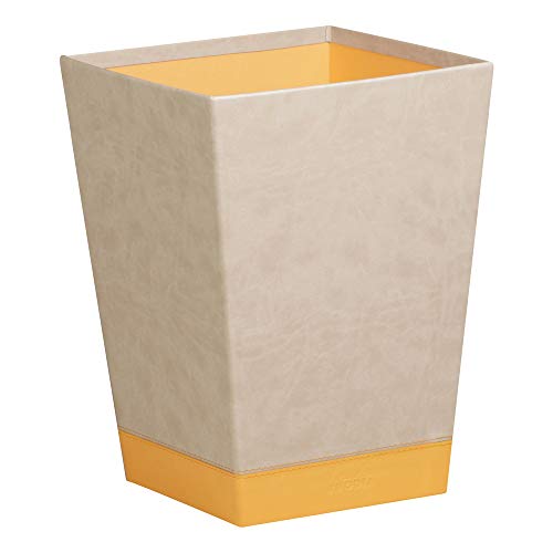 Rhodia 318825C Papierkorb (24 x 24 x 32 cm, Kunstleder, elegant und praktisch, ideal für Ihr Büro) 1 Stück, beige von Rhodia