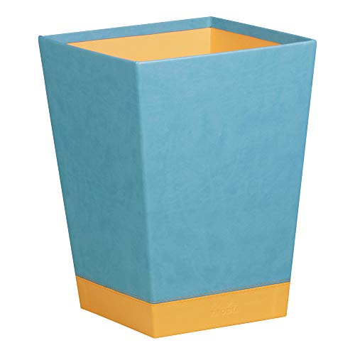 Rhodia 318827C Papierkorb (24 x 24 x 32 cm, Kunstleder, elegant und praktisch, ideal für Ihr Büro) 1 Stück, türkis von Rhodia