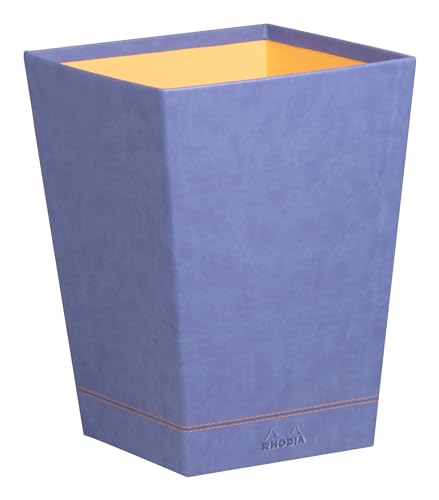 Rhodia 318828C Papierkorb (24 x 24 x 32 cm, Kunstleder, elegant und praktisch, ideal für Ihr Büro) 1 Stück, saphirblau von Rhodia