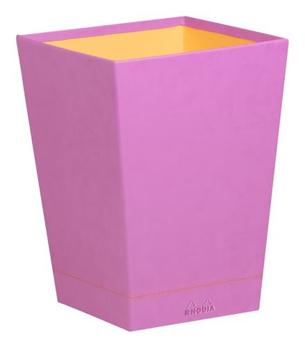 Rhodia 318921C Papierkorb (24 x 24 x 32 cm, praktisch und strapazierfähig, Kunstleder, elegant, ideal für Ihr Büro) 1 Stück, lila von Rhodia