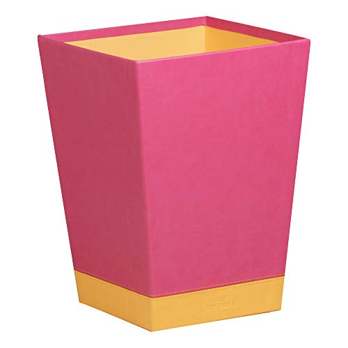 Rhodia 318922C Papierkorb (24 x 24 x 32 cm, praktisch und strapazierfähig, Kunstleder, elegant, ideal für Ihr Büro) 1 Stück, himbeer von Rhodia