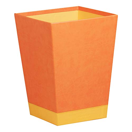 Rhodia 318924C Papierkorb (24 x 24 x 32 cm, praktisch und strapazierfähig, Kunstleder, elegant, ideal für Ihr Büro) 1 Stück, tangerine von Rhodia
