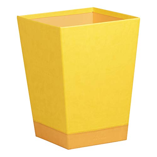 Rhodia 318926C Papierkorb (24 x 24 x 32 cm, praktisch und strapazierfähig, Kunstleder, elegant, ideal für Ihr Büro) 1 Stück, gelb von Rhodia