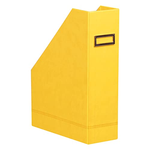 Rhodia 318936C Stehsammler (10 x 25 x 31 cm, Etikettenhalter, praktisch und strapazierfähig, Kunstleder, elegant, ideal für Ihr Büro) 1 Stück, gelb von Rhodia